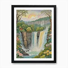 Waterfalls In The Jungle Art Print