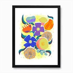 Colorful And Cheerful Flower Bouquet  Art Print