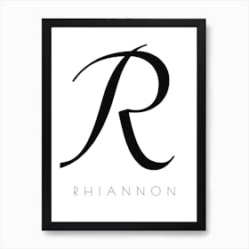 Rhiannon Typography Name Initial Word Art Print