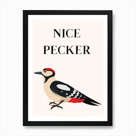 Nice Pecker Funny Bird Bathroom Print Art Print