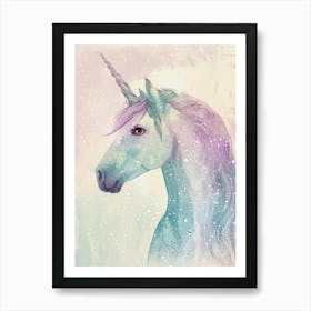 Pastel Storybook Style Unicorn 8 Art Print
