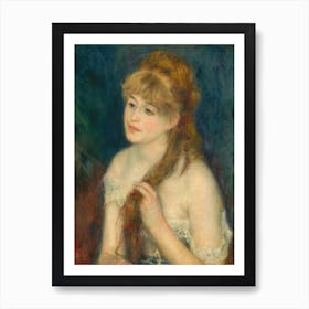 Young Woman Braiding Her Hair (1876), Pierre Auguste Renoir Art Print