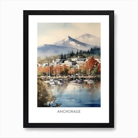 Anchorage Watercolor 4 Travel Poster Art Print