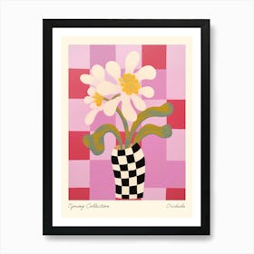 Spring Collection Orchids Flower Vase 4 Art Print