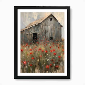 Poppies In The Barn Art Print