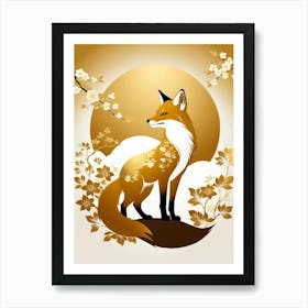 Japan Golden Fox Art Print