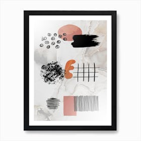 Boho Abstract Art Illustration In A Photomontage Style 12 Art Print