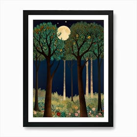 William Morris Moonlight In The Forest 59 Art Print