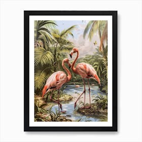 Greater Flamingo Southern Europe Spain Tropical Illustration 4 Art Print