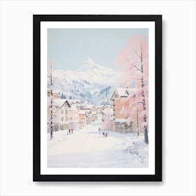 Dreamy Winter Painting St Moritz Switzerland 3 Art Print