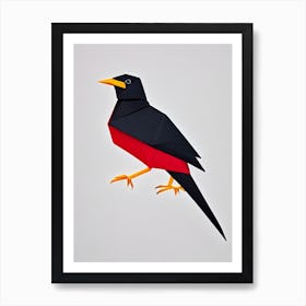 Blackbird 3 Origami Bird Art Print