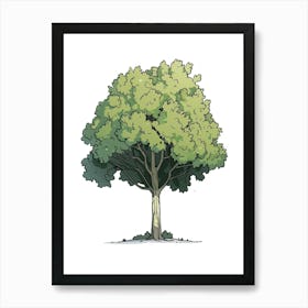 Poplar Tree Pixel Illustration 2 Art Print