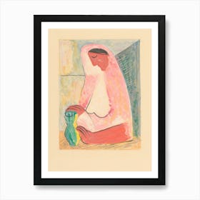 Woman With A Vase, Mikuláš Galanda Art Print