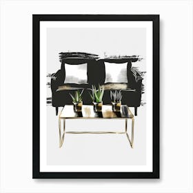 Black And Gold Living Room Art Print