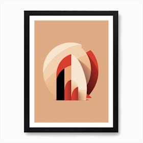 Armadillo Minimalist Abstract 1 Art Print