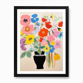 Flower Painting Fauvist Style Hollyhock 1 Art Print