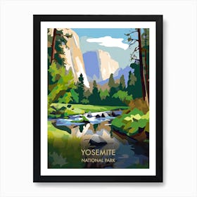 Yosemite National Park Travel Poster Matisse Style 7 Art Print