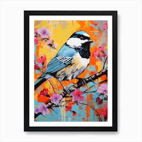 Colourful Bird Painting Carolina Chickadee 2 Art Print