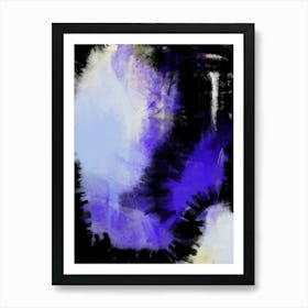 FREE SPIRIT  - TIE DYE  Inspired Black, Blue, White Abstract Blue Art Art Print