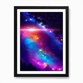 Galaxy Starburst Over Forest Art Print