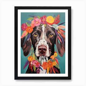 Pointer Portrait With A Flower Crown, Matisse Painting Style 2 Art Print