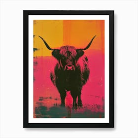 Highland Cow Polaroid Inspired 4 Art Print