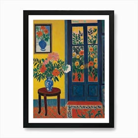 Room With Flowers Style Henri Matisse 1 Art Print