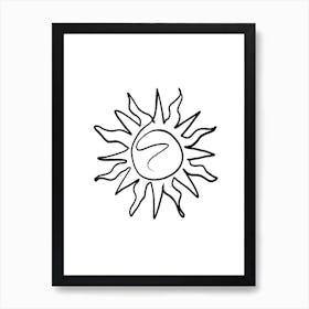 The Sun Line Art Print