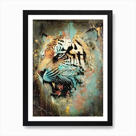 A Nice Tiger Art Illustration In A Painting Style 01 Art Print