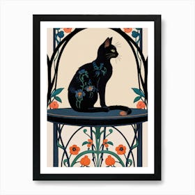 Cat On A Chair Art Print