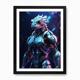 Lizard In Cyborg Body #1 Art Print