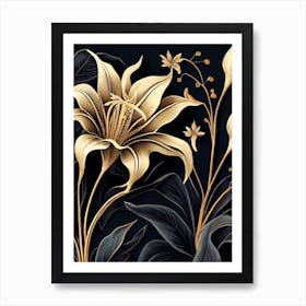 Elegant Black and Gold Vintage 1 Affiche