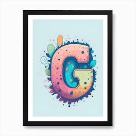 Colorful Letter G Illustration 9 Art Print