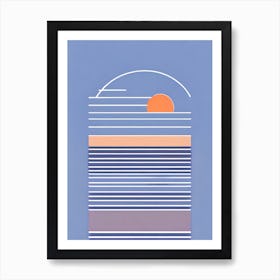 Abstract Beach Scene Sunset 1 Art Print