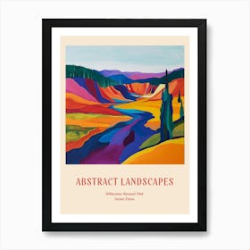 Colourful Abstract Yellowstone National Park 5 Poster Art Print