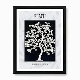 Peach Tree Simple Geometric Nature Stencil 11 Poster Art Print