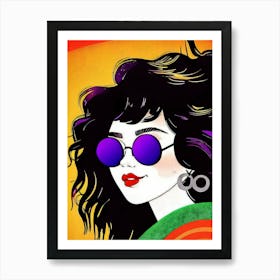 Luxmango Cool Women Portrait, Illustration Pop Art Style Art Print