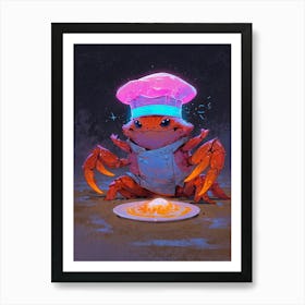 Crab In Chef Hat Art Print