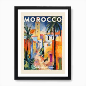 Casablanca Morocco 1 Fauvist Painting  Travel Poster Art Print