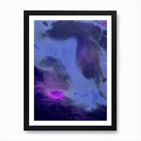 Blue Purple Planet Abstract Art Art Print