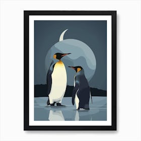 Emperor Penguin Half Moon Island Minimalist Illustration 1 Art Print