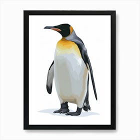 King Penguin Saunders Island Minimalist Illustration 1 Art Print