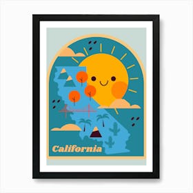 California Sticker Art Print