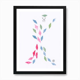 Sad Arlekin - minimal geometric abstract kids children play room vertical Art Print