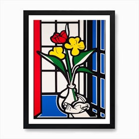 Sweet Pea Flower Still Life  1 Pop Art Style Art Print