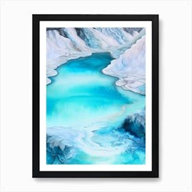 Hot Springs Waterscape Marble Acrylic Painting 2 Art Print