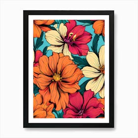 Seamless Floral Pattern 20 Art Print