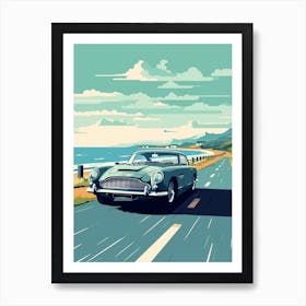 A Aston Martin Db5 In Causeway Coastal Route Illustration 3 Art Print