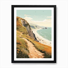 South West Coast Path England 1 Hiking Trail Landscape Art Print