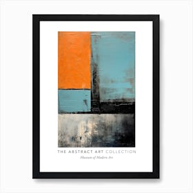 Orange And Teal Abstract Painting 2 Exhibition Poster Art Print